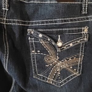 Earl Jeans Dark Blue with Silver Embellishments